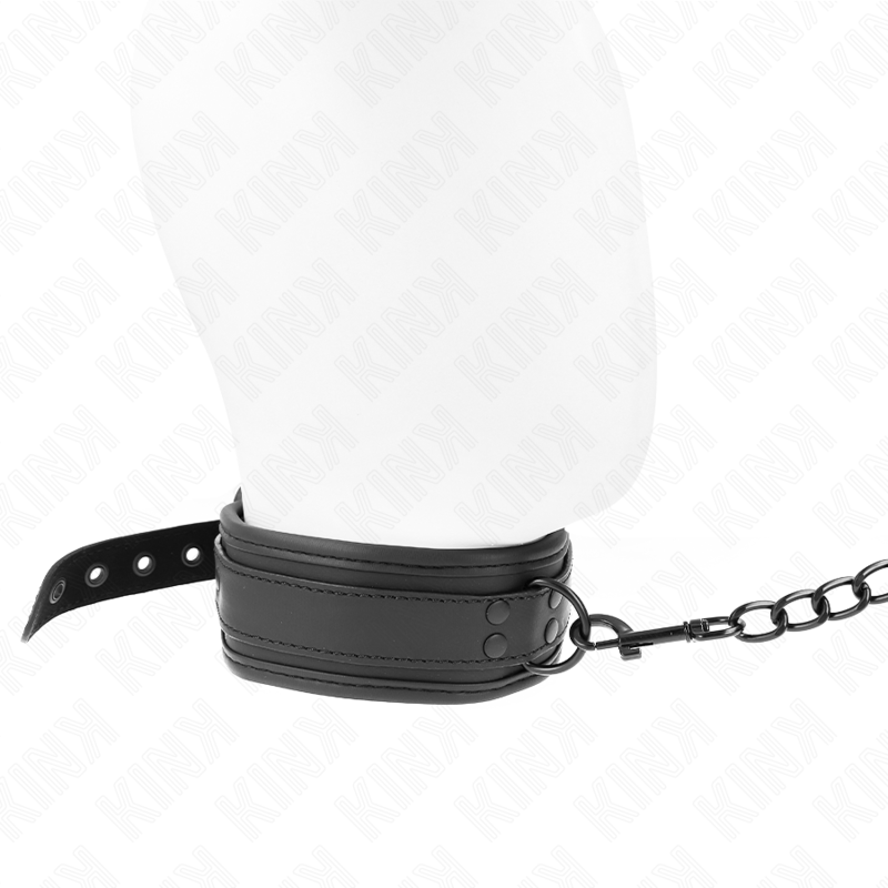 KINK - COLLARE BONDAGE IN NEOPRENE MODELLO 1 CON GUINZAGLIO 78 CM REGOLABILE 37,5 X 49,5 CM