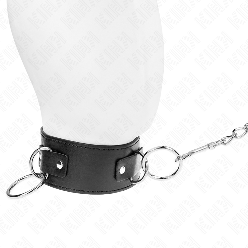 KINK - COLLARE CON GUINZAGLIO 65 CM MODELLO 3 ANELLI 2 REGOLABILI 36-43 CM X 5 CM