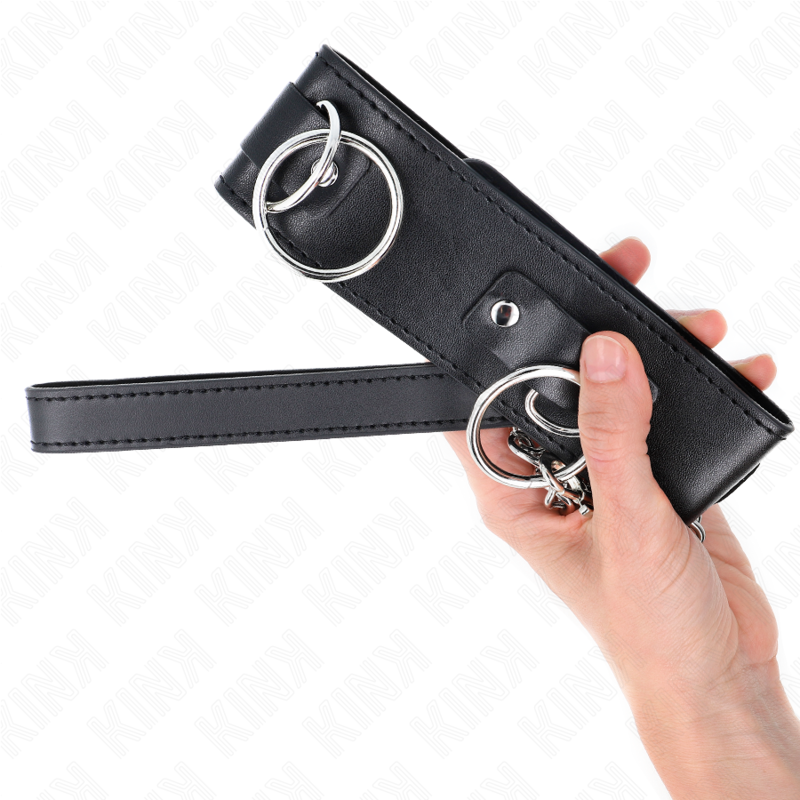 KINK - COLLARE CON GUINZAGLIO 65 CM MODELLO 3 ANELLI 2 REGOLABILI 36-43 CM X 5 CM
