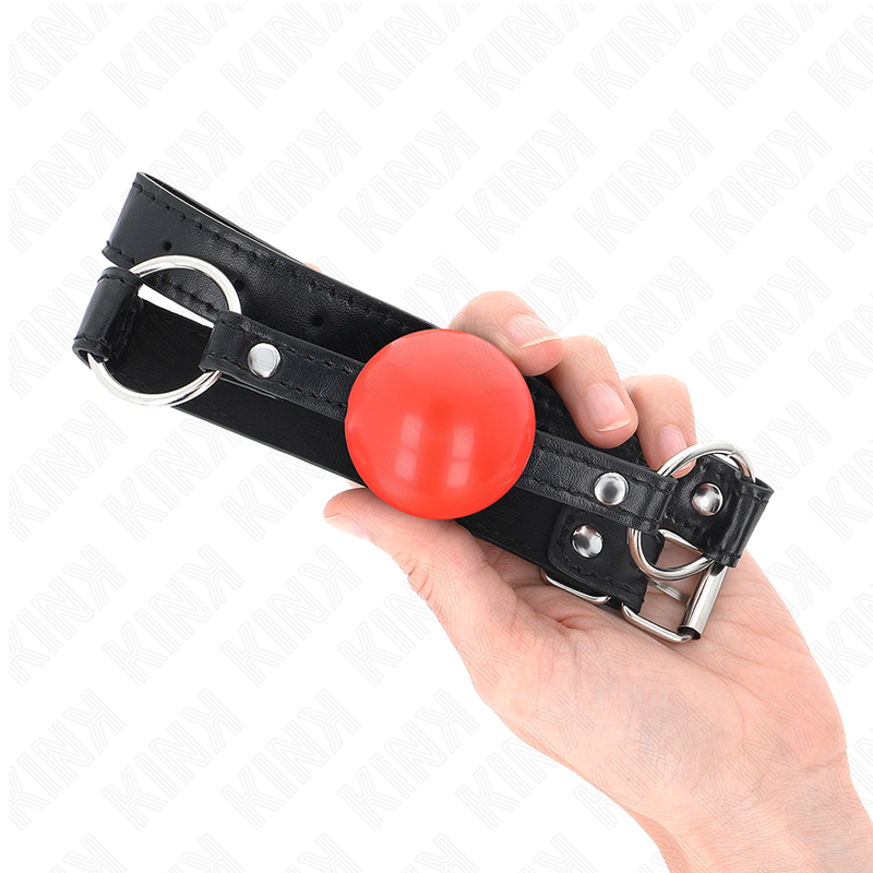 KINK - BALL GAG CON SFERA IN TPE 4 CM ROSSA MISURA 60 x 2 CM