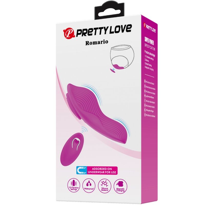 PRETTY LOVE - ROMARIO STIMOLATORE CLITORIDEO LAY-ON CON TELECOMANDO ROSA