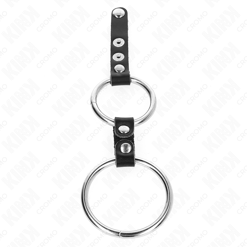 KINK - ANELLO PENE DOPPIO DA 3,8 CM A 5 CM CON CINTURINO IN PELLE