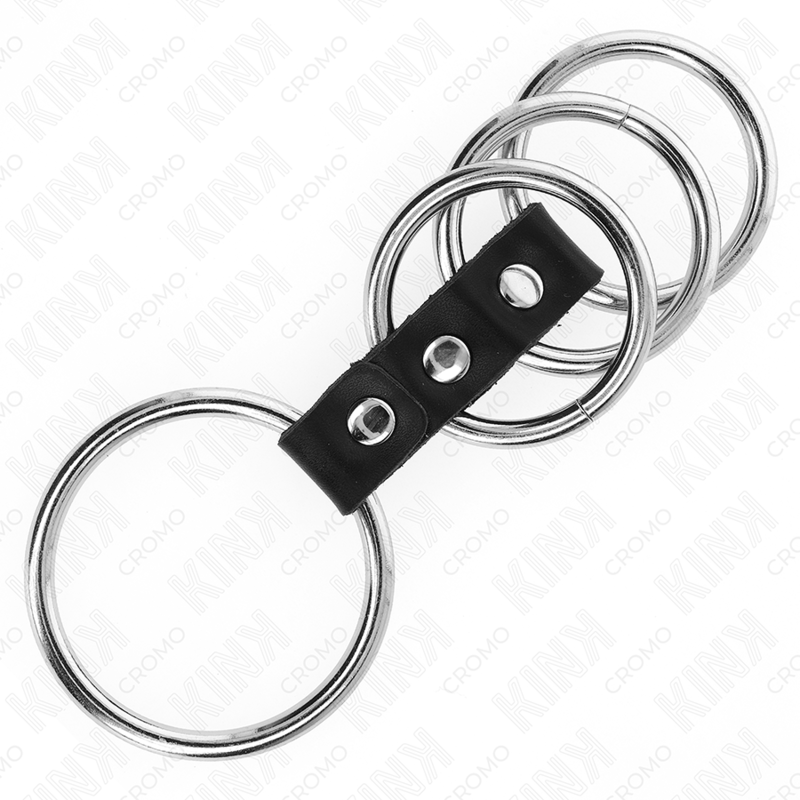KINK - ANELLI PENE IN METALLO DA 3,7 CM A 5 CM CON CINTURINO IN PELLE