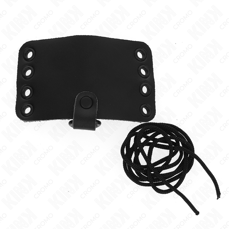 KINK - ANELLO PENE IN PELLE CON CHIUSURA IN LACCI E LACCI