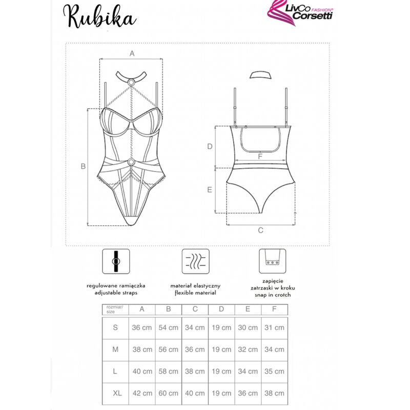 LIVCO CORSETTI FASHION - RUBIKA LC XG079 BODY CON COLLANA NERO S