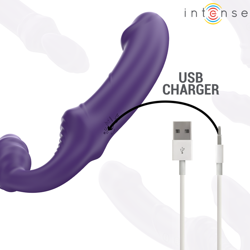 INTENSE - JILL VIBRATORE DOPPIO 20 CM CON TELECOMANDO VIOLA