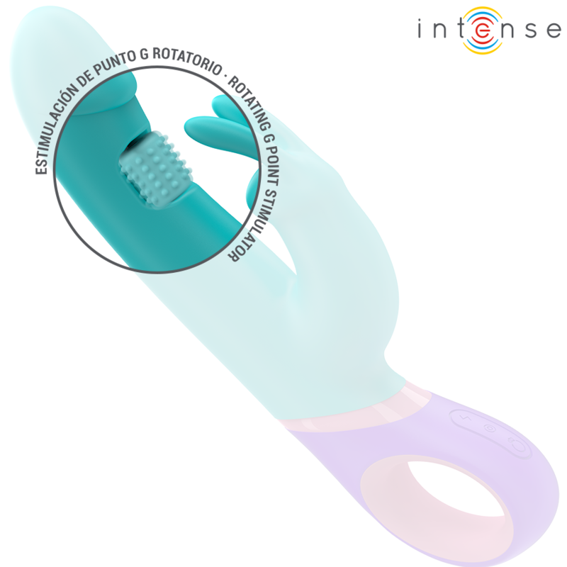 INTENSE - MONICA VIBRATORE CON RABBIT E STIMOLATORE ROTANTE PUNTO G BLU