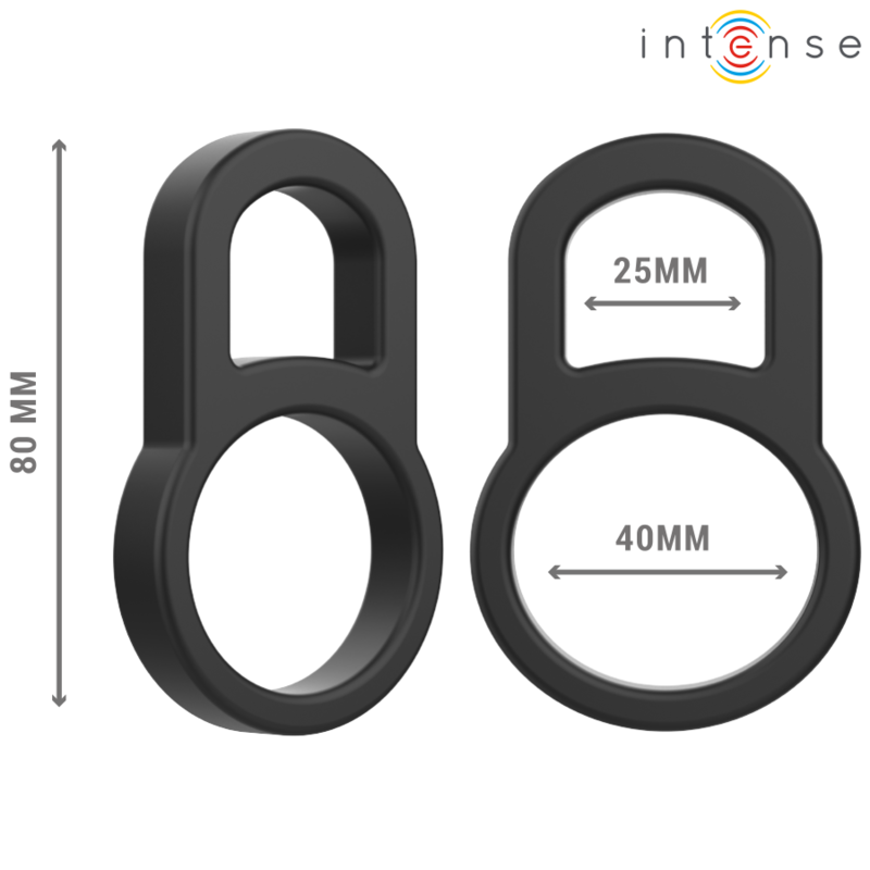 INTENSE - BOBBY ANELLO DOPPIO PER PENE IN SILICONE NERO