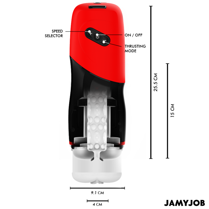 JAMYJOB - XPEED MASTURBATORE AUTOMATICO CON VAGINA 5 MODALITÀ DI SPINTA ED EFFETTO SONORO