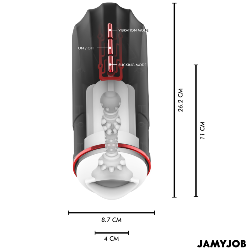 JAMYJOB - MEGABITE MASTURBATORE AUTOMATICO CON 5 MODALITÀ DI ASPIRAZIONE E VIBRAZIONE