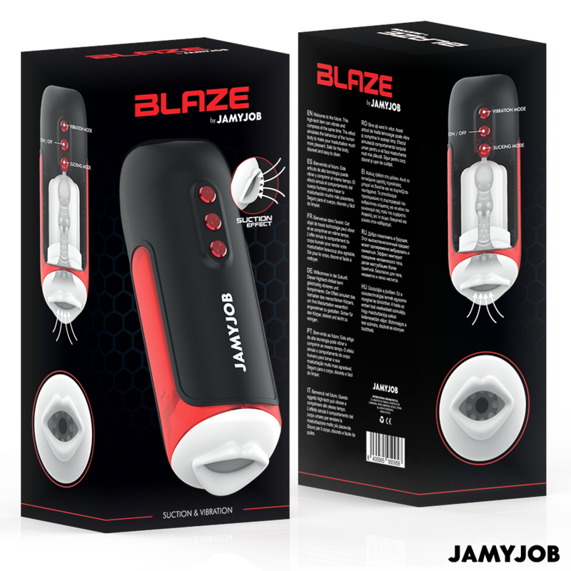 JAMYJOB - BLAZE MASTURBATORE AUTOMATICO CON BOCCA 5 MODALITÀ DI ASPIRAZIONE E VIBRAZIONE
