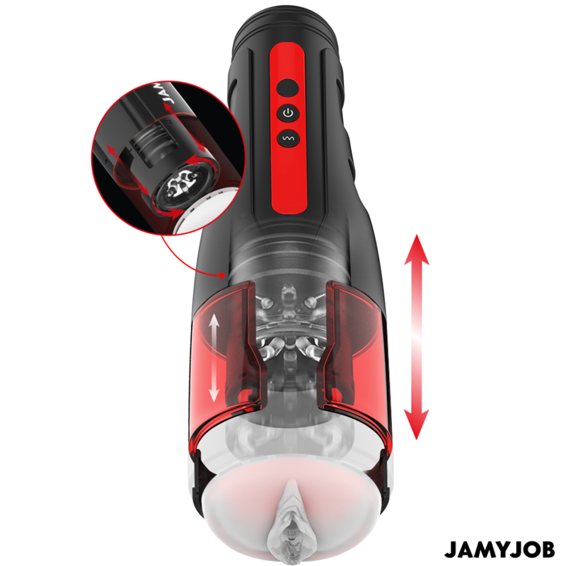 JAMYJOB - CYCLONE MASTURBATORE AUTOMATICO CON VAGINA 10 MODALITÀ DI ROTAZIONE E SPINTA