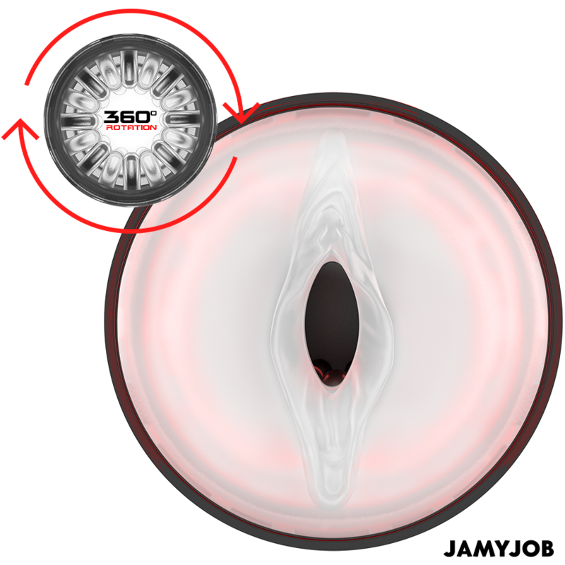 JAMYJOB - CYCLONE MASTURBATORE AUTOMATICO CON VAGINA 10 MODALITÀ DI ROTAZIONE E SPINTA