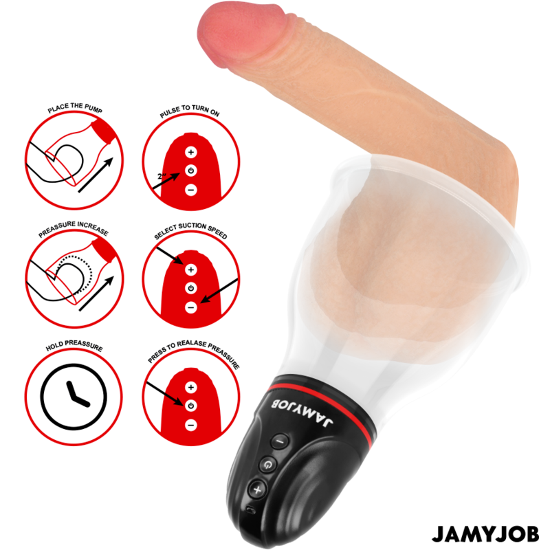 JAMYJOB - XPAND LITE POMPA PER PENE E TESTICOLI AUTOMATICA 3 LIVELLI DI ASPIRAZIONE GRIGIA