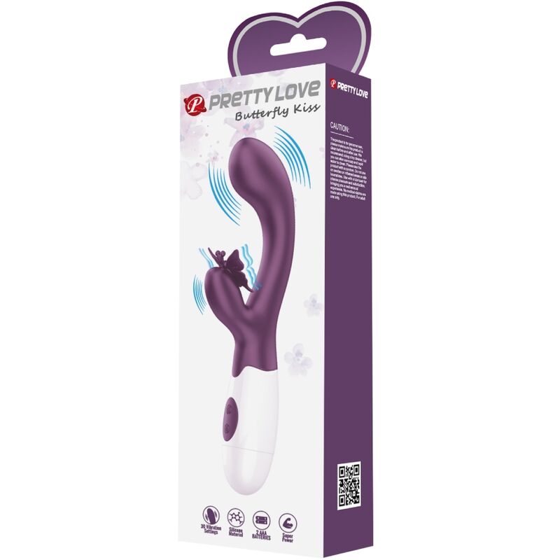 PRETTY LOVE - VIBRATORE CONIGLIO BUTTERFLY KISS E STIMOLATORE PUNTO G VIOLA