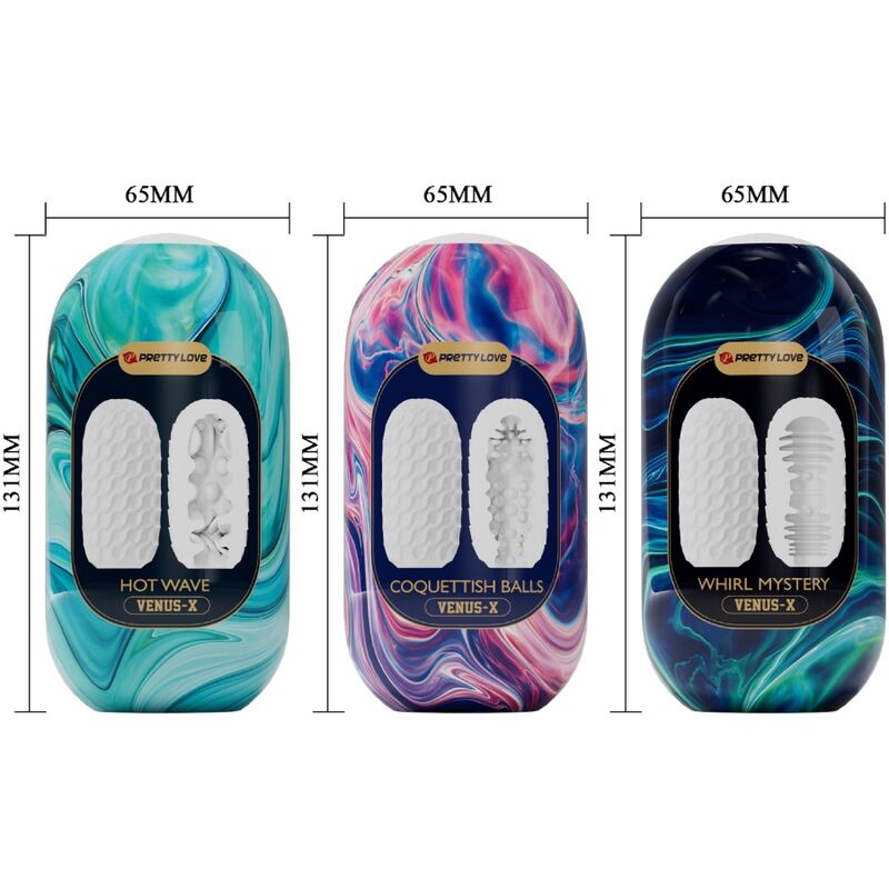 PRETTY LOVE - VENUS TAKE ME FOR FUN SET 15 OVETTI MASTURBATORI MASCHILI ASSORTITI