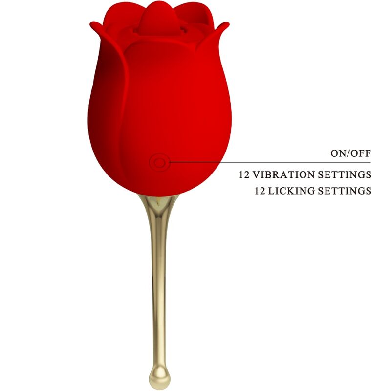 PRETTY LOVE - ROSE LOVER STIMOLATORE CLITORIDEO 12 FUNZIONI ROSSO