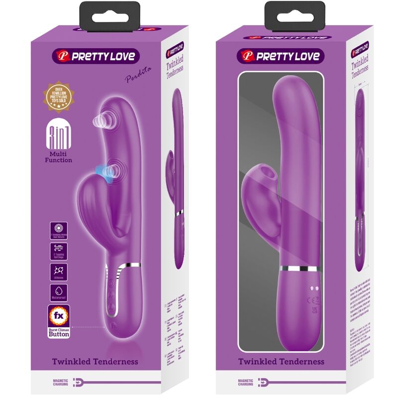 PRETTY LOVE - PERLITA VIBRATORE MULTIFUNZIONE 3 IN 1 CON RABBIT VIOLA
