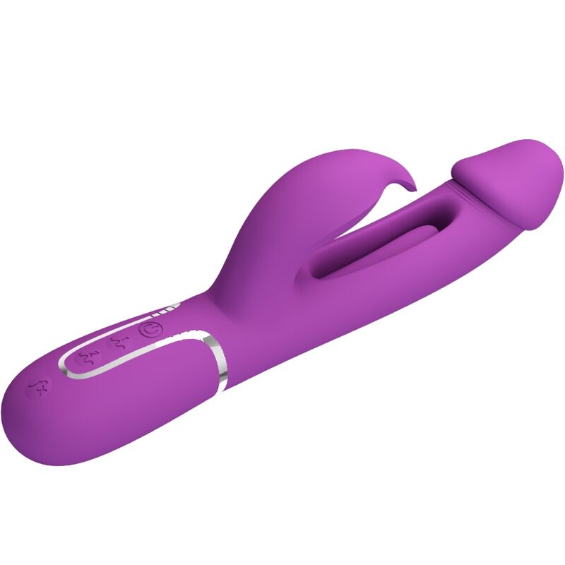 PRETTY LOVE - KAMPAS VIBRATORE MULTIFUNZIONE 3 IN 1 RABBIT VIOLA