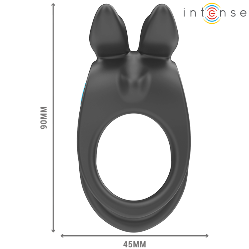 INTENSE - SAM ANELLO DOPPIO VIBRANTE 10 FUNZIONI NERO