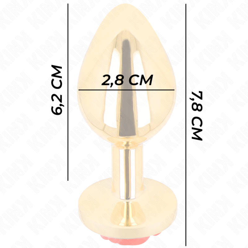 KINK - PLUG ANALE COLOR ORO CON ROSA ROSSA TAGLIA S
