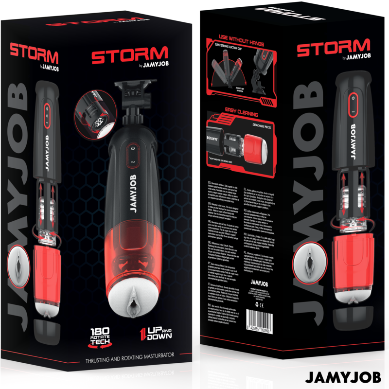 JAMYJOB - STORM MASTURBATORE AUTOMATICO CON VAGINA 10 MODALITÀ DI ROTAZIONE E SPINTA