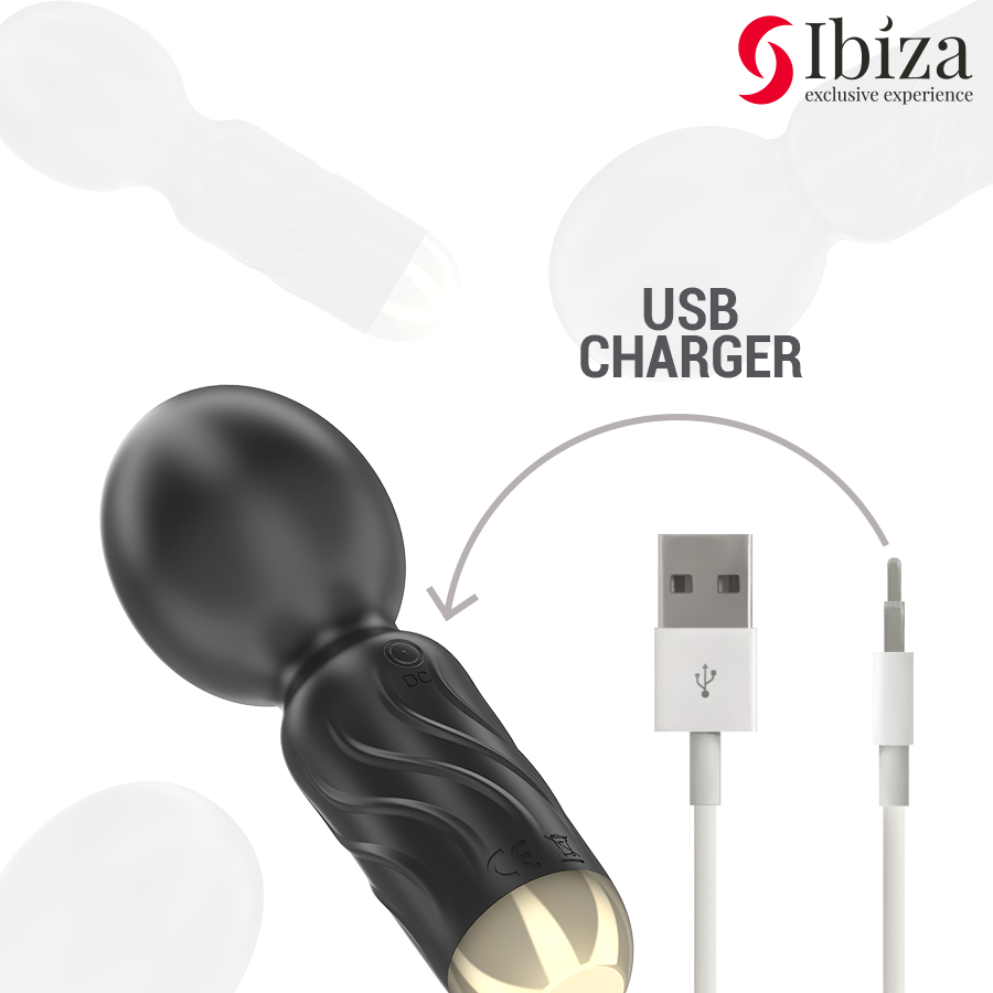 IBIZA - VIBRATORE MASSAGGIATORE WAND TASCABILE IN SILICONE RICARICABILE