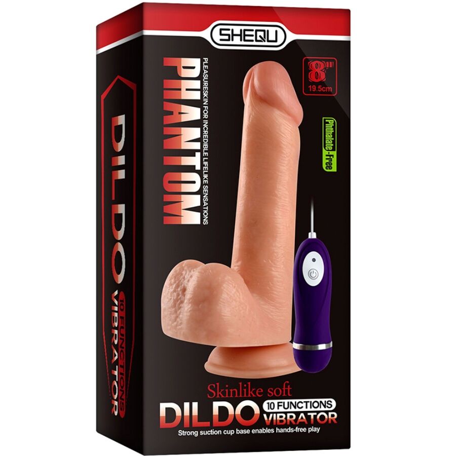 SHEQU - ADAM DILDO VIBRANTE CON TELECOMANDO 21 CM
