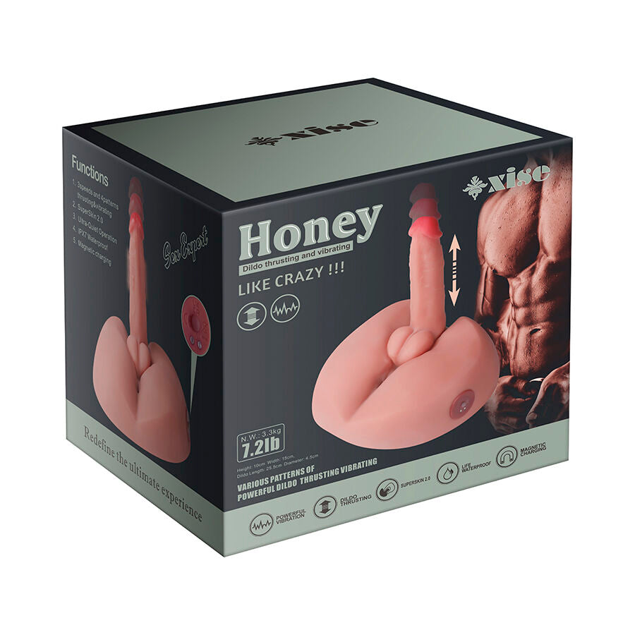 MASTURBATORE REALISTICO - MEZZO TORSO MASCHILE - VIBRANTE - SPINTA - CON PENE E ANO 3 KG "HONEY"