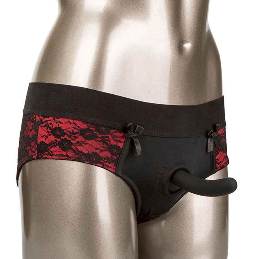 MUTANDINA STRAP-ON CROTCHLESS CON DILDO, DESIGN APERTO, SILICONE IPOALLERGENICO