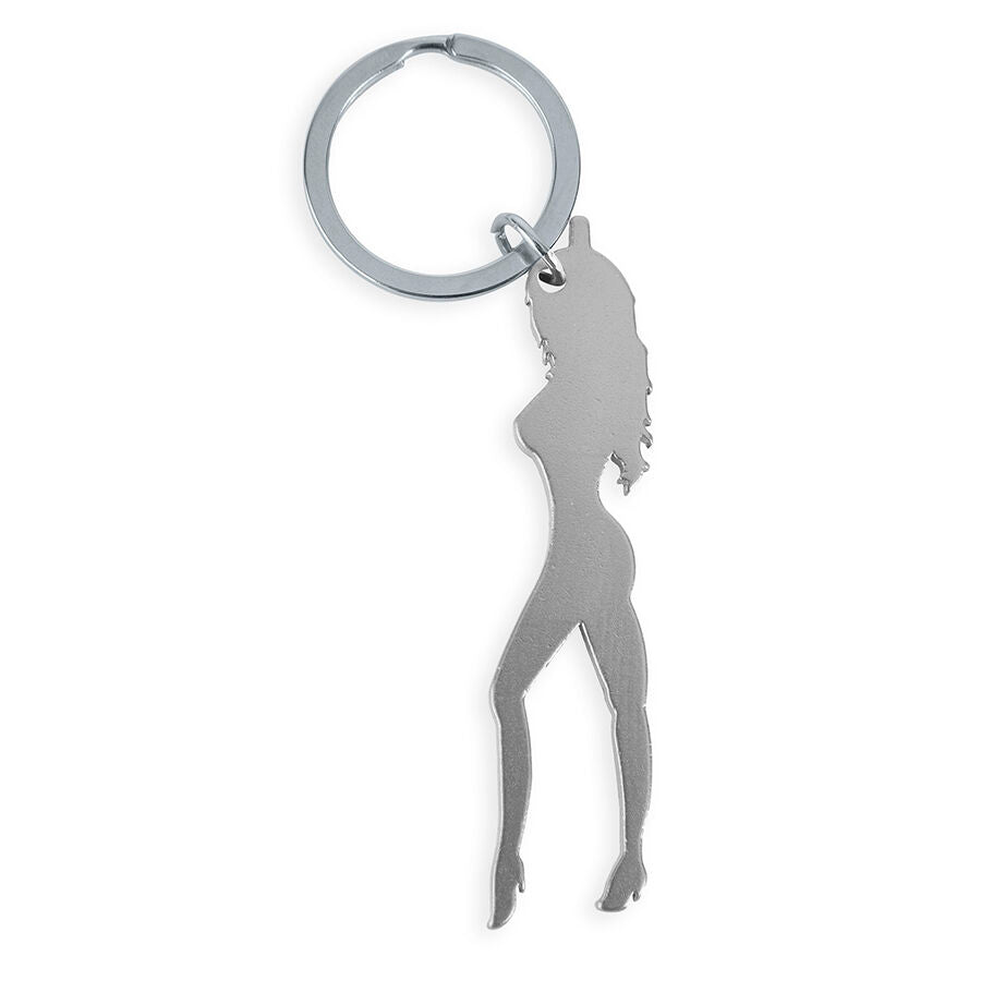 PORTACHIAVI APRIBOTTIGLIE SILHOUETTE DONNA, METALLO ARGENTATO, DESIGN AUDACE