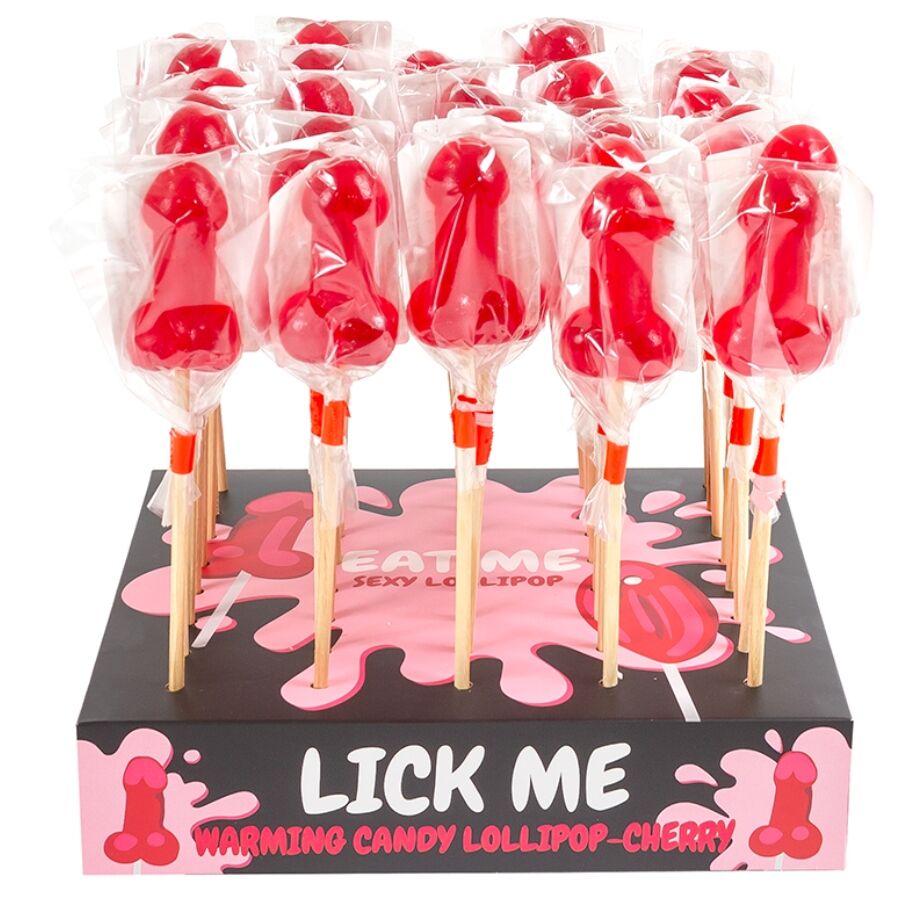 SECRETPLAY - LECCA-LECCA A FORMA DI PENE DI CARAMELLE ALLA CILIEGIA RISCALDANTE PICCANTE 40 PZ
