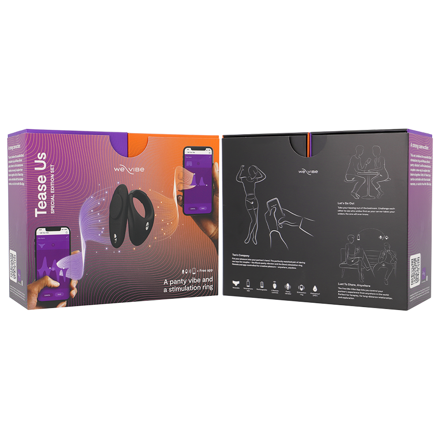 WE-VIBE - TEASE US SET BOND + MOXIE VIBRATORE INDOSSABILE E ANELLO