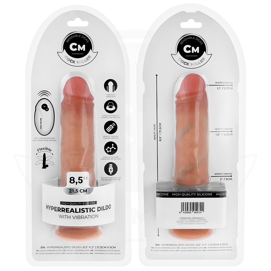 COCK MILLER - DILDO REALISTICO VIBRANTE CON VENTOSA E TELECOMANDO 21,5 CM