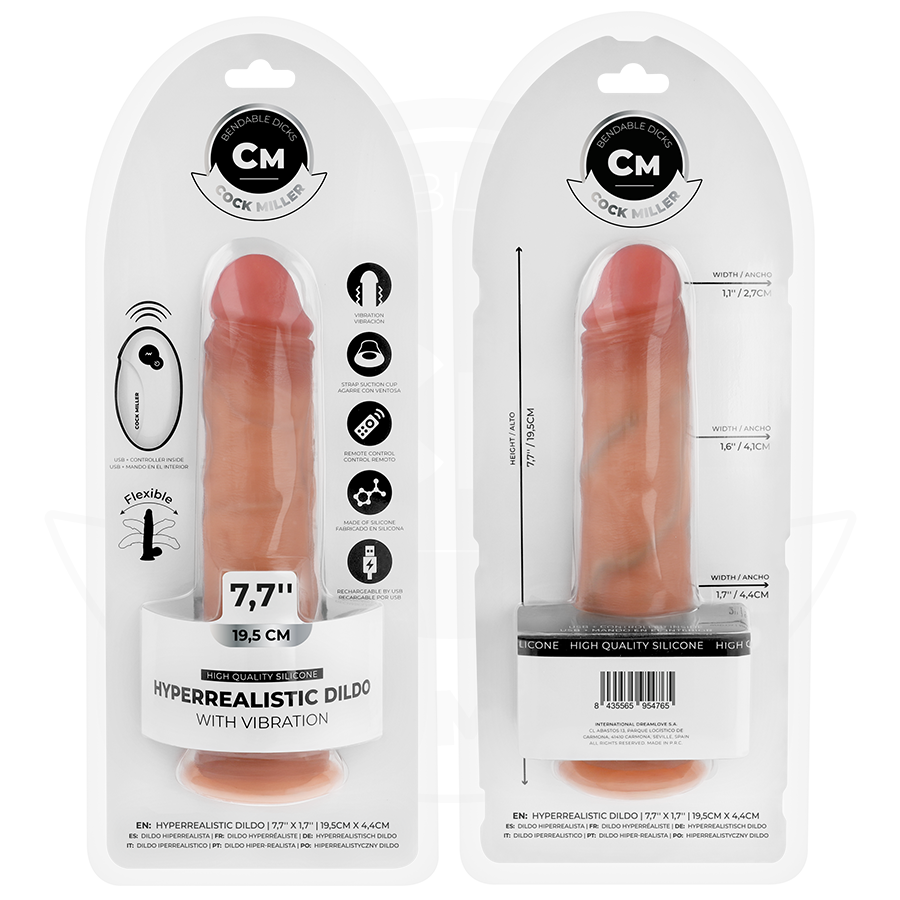 COCK MILLER - DILDO REALISTICO VIBRANTE CON VENTOSA E TELECOMANDO 19,5 CM