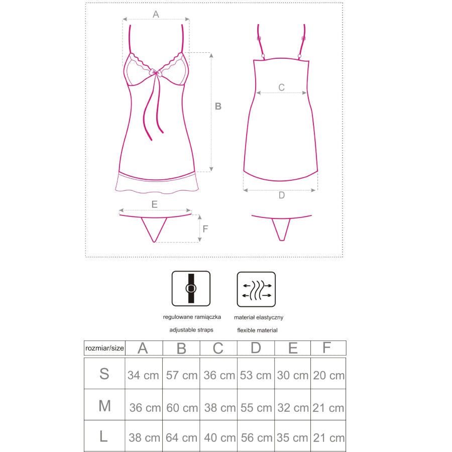 LIVCO CORSETTI FASHION - HYEONA BABYDOLL + PERIZOMA ROSA S LC 1710