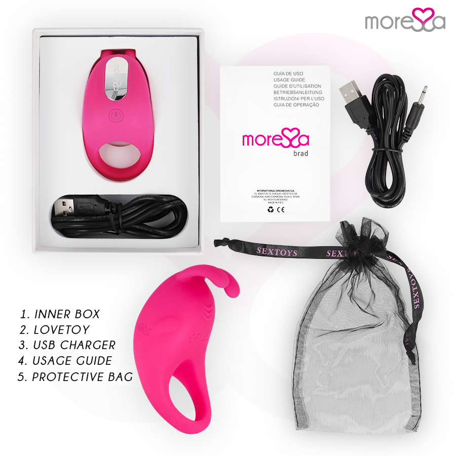 MORESSA - BRAD ANELLO CON STIMOLATORE CLITORIDE IN SILICONE ROSA