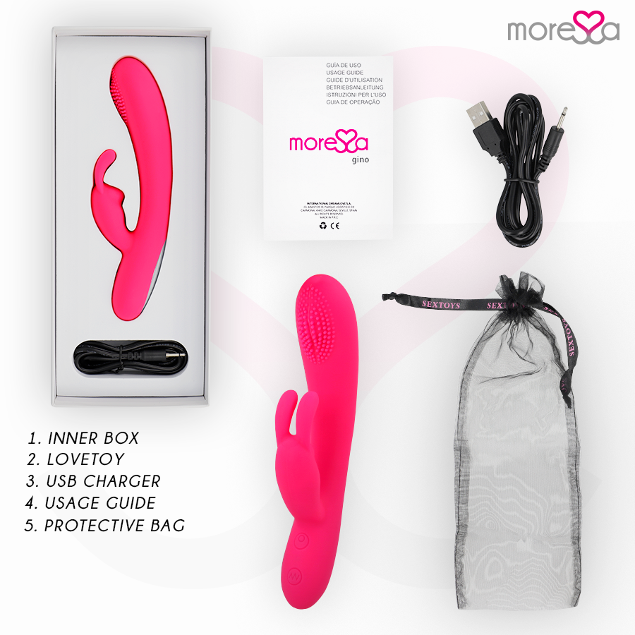 MORESSA - GINO VIBRATORE IN SILICONE RICARICABILE ROSA