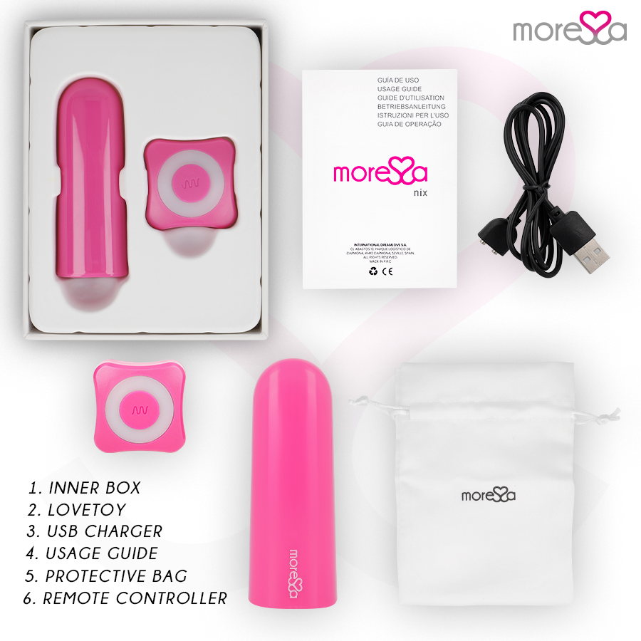 MORESSA - NIX BULLET VIBRANTE CON TELECOMANDO ROSA