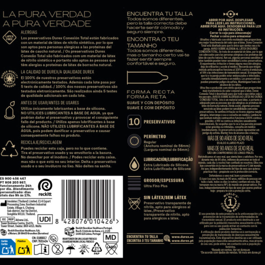 DUREX - TOTAL CONNECTION XL ULTRA FINE PLUS PRESERVATIVI ULTRA SOTTILI SENZA LATTICE 10 PZ