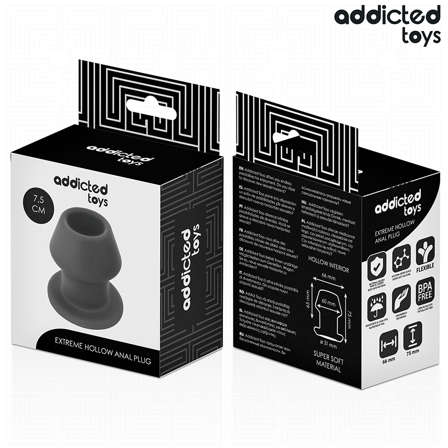 PLUG ANALE CAVO 7,5 CM, SILICONE MEDICO MORBIDO, BASE ERGONOMICA
