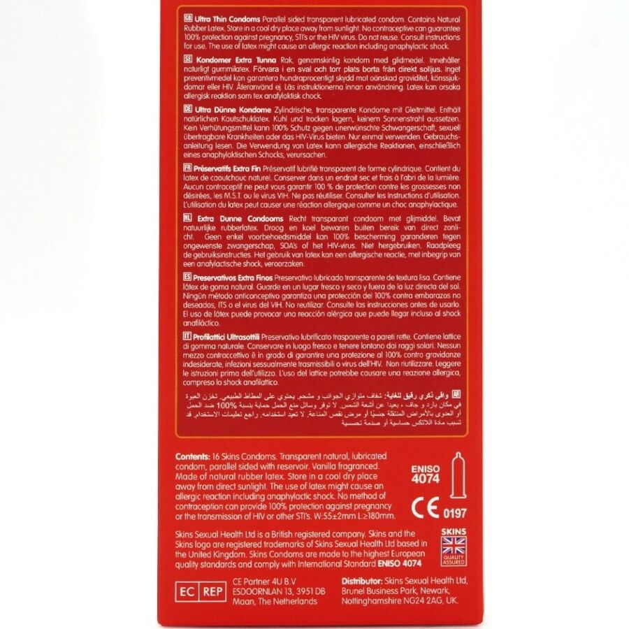 SKINS - ULTRA THIN PRESERVATIVI ULTRA SOTTILI 16 PZ