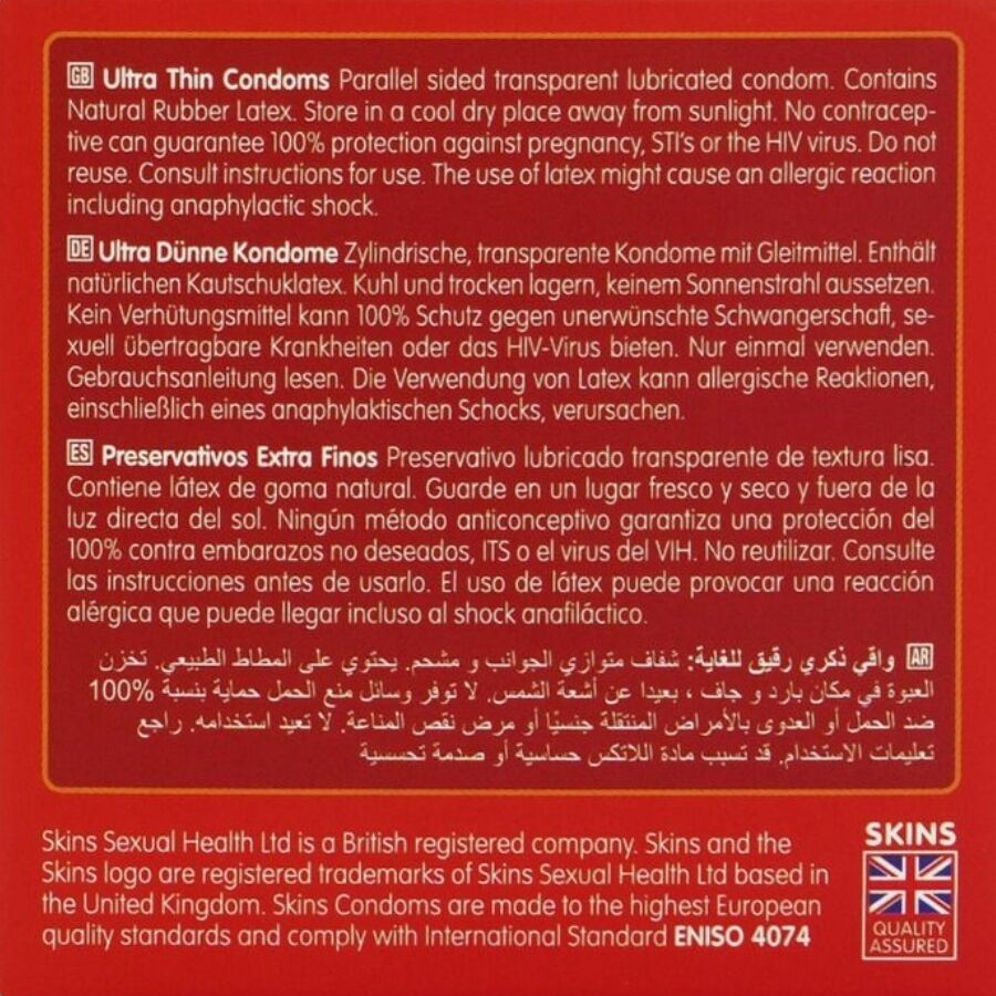 SKINS - ULTRA THIN PRESERVATIVI ULTRA SOTTILI 4 PZ