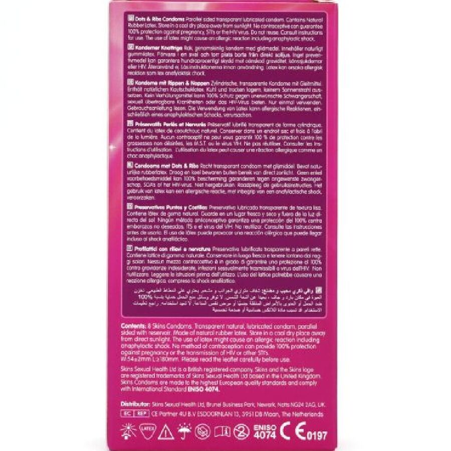 SKINS - DOTS & RIBS PRESERVATI PUNTI E NERVATURE 8 PZ