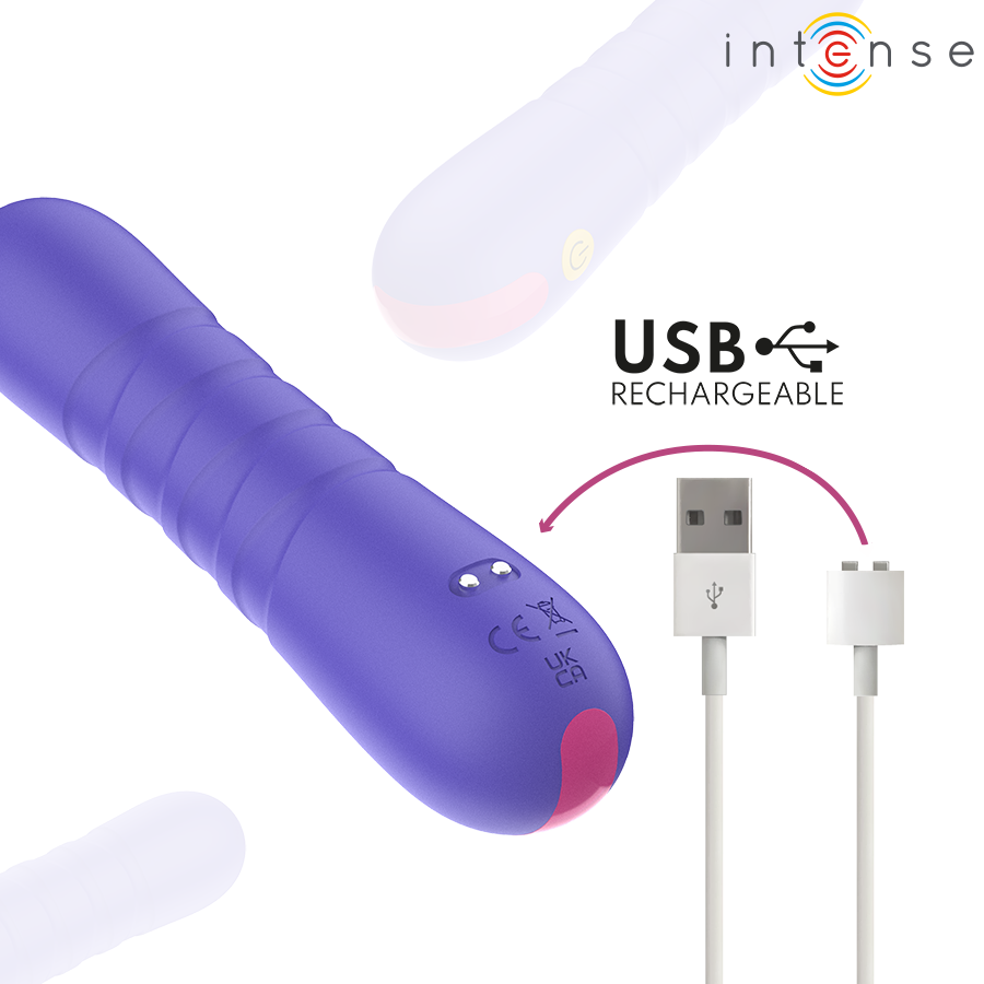VIBRATORE CON PUSH VERTICALE, STIMOLAZIONE RITMICA INTENSA, SILICONE PREMIUM