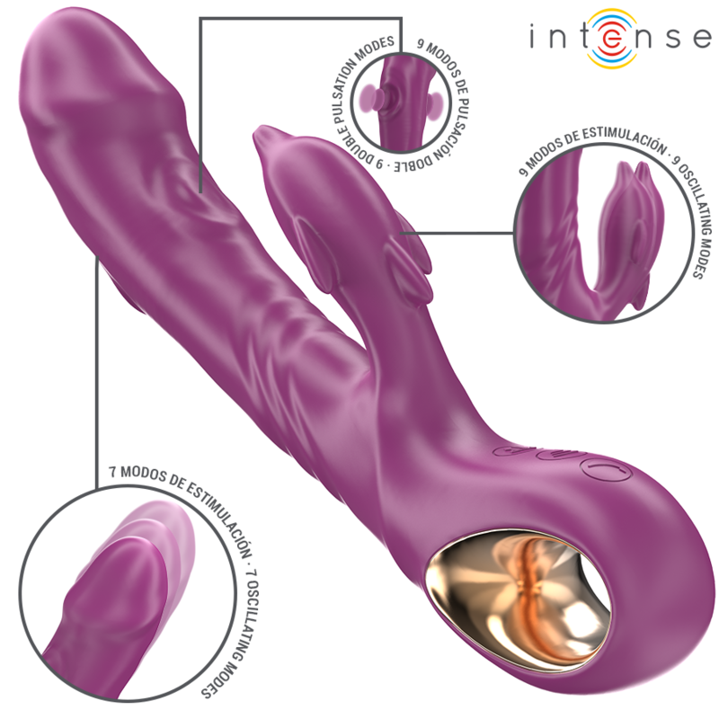 INTENSE - HALLE VIBRATORE MULTIFUNZIONE CON LINGUA STIMOLANTE VIOLA