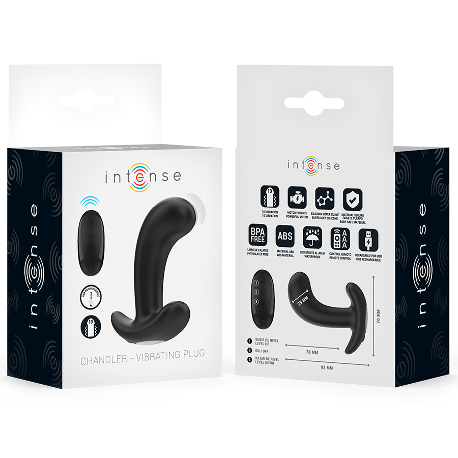 INTENSE - CHANDLER PLUG ANALE 10 VIBRAZIONI CON TELECOMANDO NERO