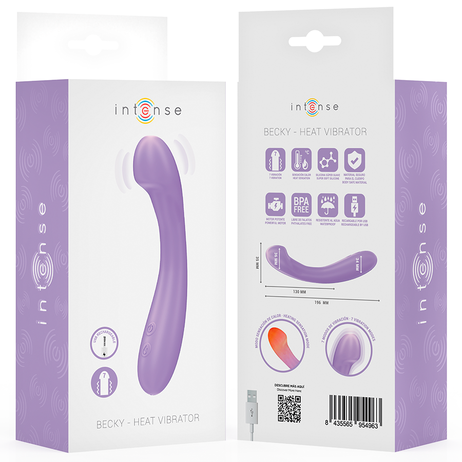 INTENSE - BECKY VIBRATORE RISCALDANTE 7 VIBRAZIONI 19 CM VIOLA