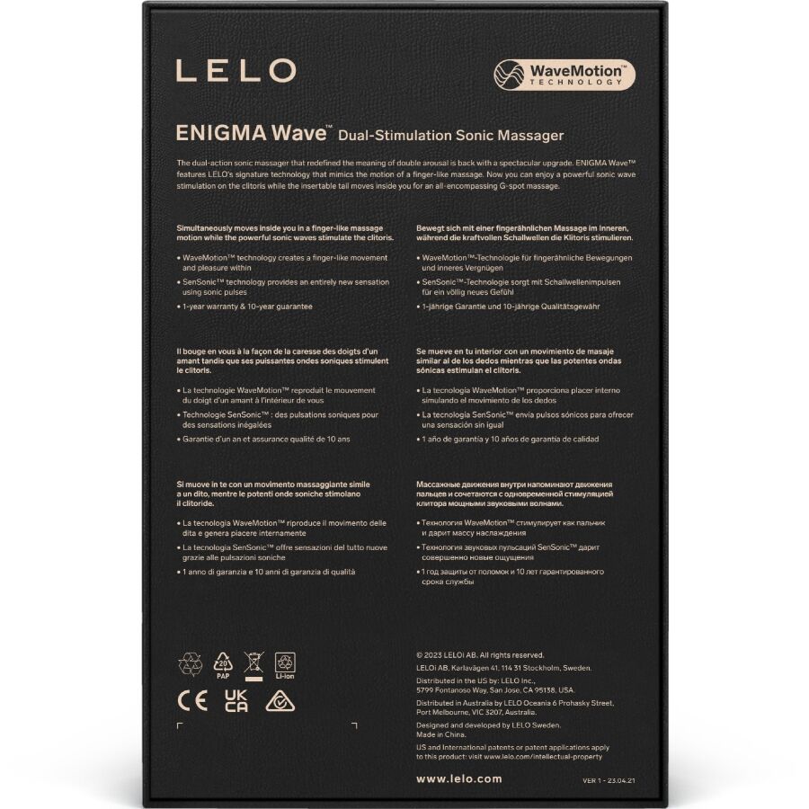 MASSAGGIATORE SONICO, TRIPLA VIBRAZIONE CON TECNOLOGIA WAVEMOTION™, STIMOLAZIONE CLITORIDEA E DEL PUNTO G