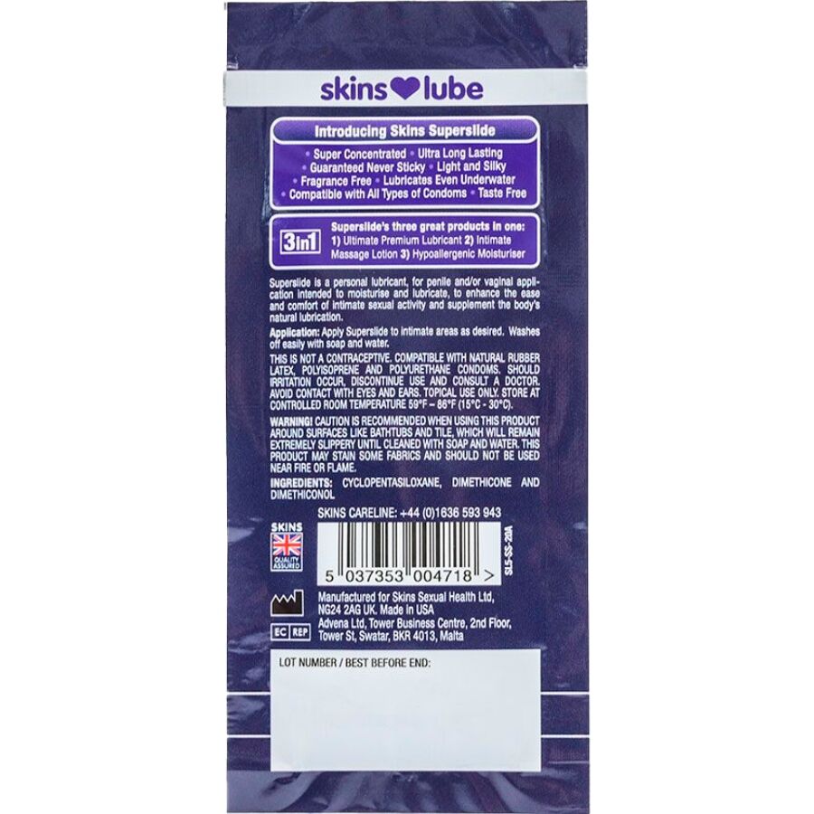 LUBRIFICANTE SILICONE PREMIUM, IMPERMEABILE, ULTRA-DURATURO 5 ML